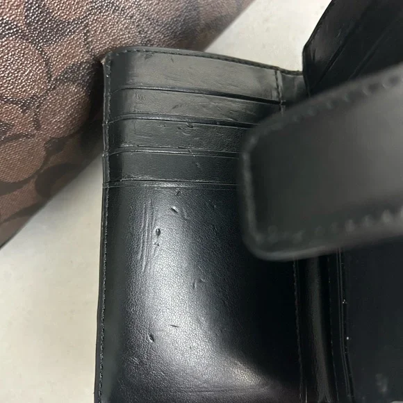 Coach Signature Brown and Black Tote with Wallet - Picture 10 of 16